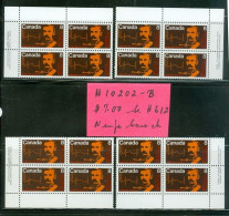 Mounted Police Montée; GRC / RCMP; Gendarmerie; FRENCH; Timbre Sc. # 612 Stamp; 4 Blocs De Coin  (10202-B) - Oblitérés