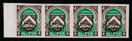 ALGERIE - PREO N°18 En Bande De 4 ** NON DENTELE (1947-58) 4f Sépia Et Vert - Altri & Non Classificati