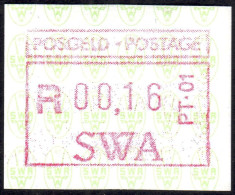 1988 SWA Namibia ATM 1 - PT.01 Windhoek 00,16 ** Frama Label Automatenmarken Etiquetas Automatici - Namibia (1990- ...)