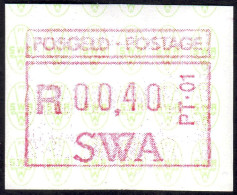 1988 SWA Namibia ATM 1 - PT.01 Windhoek 00,40 ** Frama Label Automatenmarken Etiquetas Automatici - Namibia (1990- ...)