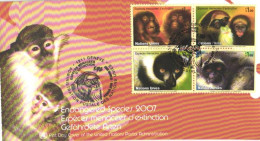 Nation Unies:FDC, Monkeys, Apes, 2007 - Storia Postale