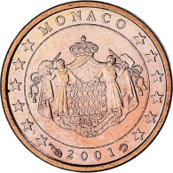 Monaco, Rainier III, Euro Cent, 2001, Paris, SPL, Cuivre Plaqué Acier - Monaco