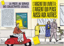 LA POSTE - Publicité Pour Le Livret A Illustrée Par J.-L. Floch -  Vespa - Moto