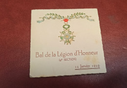 BAL DE LA LEGION D'HONNEUR 9° Sectiuon Du 12 Janvier 1929 - Programme De Danses - VIEUX PAPIERS - Andere & Zonder Classificatie