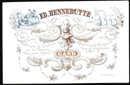Belgique "Carte Porcelaine" , Porseleinkaart, ED. Hennebutte, Pharmacie, Gand, Gent, Dim:113x74mm - Porcelana