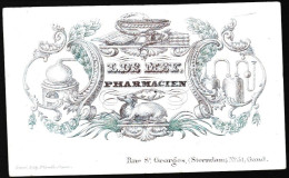 Belgique "Carte Porcelaine" , Porseleinkaart, L. De Met, Pharmacien, Gand, Gent, Dim:94x57mm - Porseleinkaarten