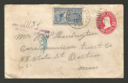 Cover 1910 Received For Special Delivery Boston Mass Cancel Oval RMS Railway Mail Service Stamp 10 Cents USA - 1901-20