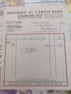Luxembourg Facture, Imprimerie Camille Kasel 1937 - Lussemburgo