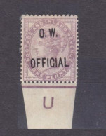 1896 Great Britain  D65 MLH Queen Victoria - Overprint - OFFICIAL O.W. 250,00 € - Nuevos