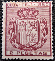 Espagne > Colonies Et Dépendances > Cuba Télégraphe 1880 Armoiries  Edifil N° 50 - Cuba (1874-1898)