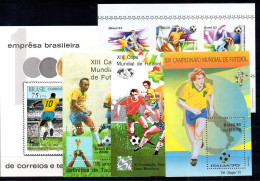 Brasil Hojas Bloque Nº Yvert 25 +47 + 67+ 68 +83 ** FOOTBALL - Blocks & Kleinbögen