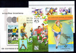 Brasil Hojas Bloque Nº Yvert 25 +47 + 67+ 68 +83 ** FOOTBALL - Blocks & Sheetlets