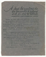 TRACT VIET-MINH "A Tous Les Anciens Du 638 Grenadier Régiment Et De La S.S. Wallonie" ... Déchus De Votre Nationalité... - Documenten