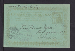 1899 - 3 C. Ganzsache Ab Tegucigalpa Nach Elberfeld - Honduras