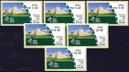 ISRAEL 2023 - National Parks In Israel - Antipatris Fortress At Tel Afek - 6 Philatelic Service ATM # 001 Labels - MNH - Archéologie