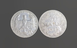 Allemagne 3 Marks 1922 SUP - 3 Marcos & 3 Reichsmark