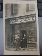 [Carte-Photo] - Magasin 'Horlogerie", Deux Hommes (non Localisée) - Winkels