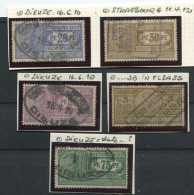 !!! FISCAUX D'ALSACE LORAINE, TIMBRES ALLEMANDS AVEC OBLITERATION D'ALSACE APRES LA DESANNEXION. RR - Used Stamps