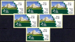 ISRAEL 2023 - National Parks In Israel - Antipatris Fortress At Tel Afek - 6 Jerusalem ATM # 101 Labels - MNH - Archéologie