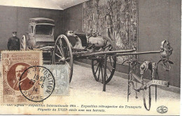 Vignette Sur Carte Postal Officielle " Expo Interª Lyon 1914 " Cachet De La Exposition - Lettere