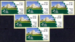 ISRAEL 2023 - National Parks In Israel - Antipatris Fortress At Tel Afek - 6 Ashdod ATM # 300 Labels - MNH - Archéologie