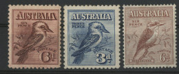 AUSTRALIE N° 17 (SG 19) + 59 + 93 Oiseau Rieur KOUKABURRA Neufs * (MH) Voir Description - Ungebraucht