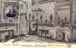 Vignette Sur Carte Postal Officielle " Expo Interª Lyon 1914 " Cachet De La Exposition - Lettres & Documents