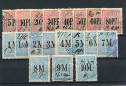 !!! FISCAUX D'ALSACE LORAINE, SERIE DROITS JUDICIAIRES N°50/68 OBLITEREE, LEGER CLAIR SUR N°50, SINON TB - Used Stamps