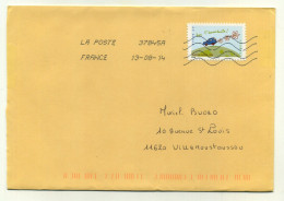 Ecoconduite. TP Seul Sur Lettre. French Stamp Alone On Cover Inland Letter From France To France 13-08-2014 Eco-conduite - Covers & Documents