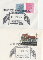 Pair Diff 1776 EXHIBITION EVENT Covers GREENWICH GB 14th Apr& 11 Oc 1976 FLAG USA Independence BICENTENNIAL Stamps Cover - Indépendance USA