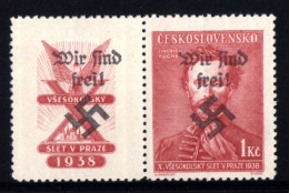 2926-GERMAN EMPIRE-Third Reich.MILITARY Local Nazi Sudetenland.1938.WWII.SWASTIKA Stamp Unused MNH* - 1939-45