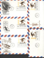 EAGLE USA UXC15 5 Air Mail Postal Cards FDC 1974 - Águilas & Aves De Presa