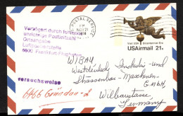 UXC16 Air Mail Postal Card Nonphilatelic Jenkintown PA To Germany DELAYED 1978 - 1961-80