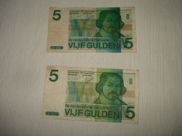 F5 - 490 /  2 Billets Pays-Bas - Gulden - 2 X 5 - Te Identificeren