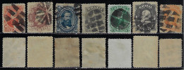 Brazil 1866 Emperor D. Pedro II Stamp 10 20 50 80 100 200 500 Réis Complete Series Mute Fancy Cancel Postmark Cat US$98 - Oblitérés