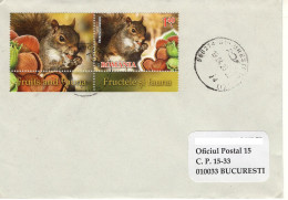 ROMANIA : SQUIRELL & HAZELNUTS On Cover Circulated - Registered Shipping! - Storia Postale