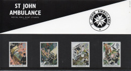 GB GREAT BRITAIN 1987 CENTENARY ST JOHN AMBULANCE BRIGADE PRESENTATION PACK No 181 +ALL INSERTS FOUNDED IN JERUSALEM - Presentation Packs