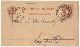 Entier Postaux Autriche Obliteration Wien Obliteration Prahastaremesto 1882 - Letter-Cards