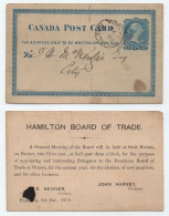 CANADA -  HAMILTON - QV  / 1879 ENTIER POSTAL REPIQUE - BOARD OF TRADE  ==> LOCAL (ref 8608g) - 1860-1899 Reign Of Victoria