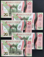 MEXICO 2022 $20 SERIES CW FINAL Date 25 DECEMBER 2022 5 Diff. Signature Set POLYMER BU Mint Crisp - Mexico