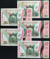 MEXICO 2022 $20 SERIES CZ FINAL Date 25 DECEMBER 2022 5 Diff. Signature Set POLYMER BU Mint Crisp - Mexico
