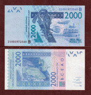 BENIN -  2021 2000 CFA Code B UNC Banknote - Benin