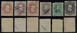 Brazil 1866 Emperor D. Pedro II 6 Stamp 20 80 100 200 Réis Handwritten Cancellation Catalog US$47 - Gebraucht