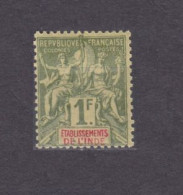 1892 France Etablissements De L'lnde 13 MH Allegory Of Peace And Trade 12,00 € - Neufs