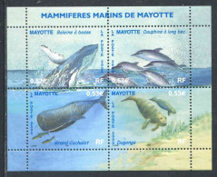 FEUILLET ** De 2005 De 4 Timbres Gommés De MAYOTTE "MAMMIFERES MARINS DE MAYOTTE" - Blocchi & Foglietti