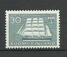 FINLAND FINNLAND 1961 Michel 53 * Stadt Mariehamn Der Schiff Ship - Neufs