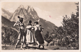 3798 - RPPC Real B&W Photo – Germany Bavaria Werdenfelser Schuhplattler – Folk Dance – Stamp Postmark 1937 - Weissenburg