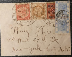 1898 Cover Affixed Red Revenue 1 Cent, Qiongchow Sent To USA - Covers & Documents