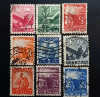 Italie 1945 Democracy - Modèle: A. Lalia (martello)-9 Stamps Used - Oblitérés