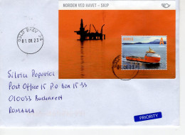 NORWAY: OIL RIGG & SHIP, Cover Circulated To Romania - Registered Shipping! - Usados